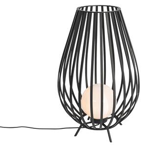 Dizajnová stojaca lampa čierna s opálom 70 cm - Angela