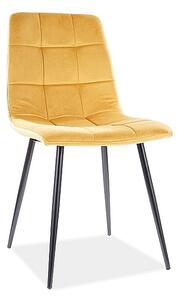 SIGNAL Jedálenská stolička MILA velvet žltá