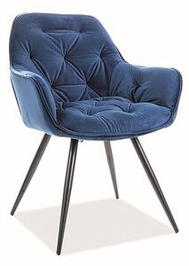 Jedálenská stolička/kresielko CHERRY velvet modré