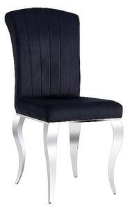 Jedálenská stolička PRINCE velvet čierna/chróm