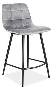 SIGNAL Barová stolička MILA H-2 velvet sivá/čierne