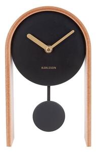 KARLSSON Svetlohnedé stolné hodiny Smart Pendulum 25 × 15× 7cm