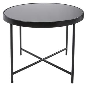 Čierny Veľký stolík so sklenenou doskou Ø 60 cm × 46 cm LEITMOTIV