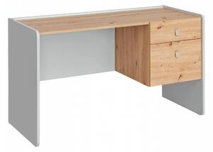 Písací stôl RENI - perlovo šedá / dub artisan