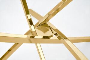 Okrúhly stôl Raymond 100 cm - priehľadné sklo / zlaté nohy