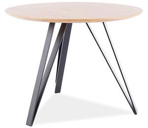 SIGNAL SIG Okrúhly jedálenský stôl TETIS 100x100x76 dyha dub/čierny