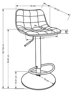 Jedálenská stolička SCH-120 tmavosivá/zlatá