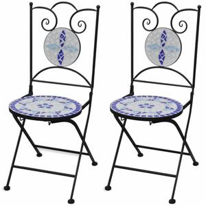Záhradná skladacia stolička 2 ks Modrá