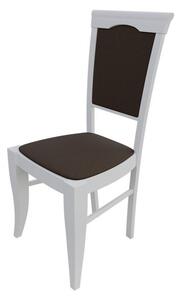 Čalúnená jedálenská stolička MOVILE 1 - biela / tmavá hnedá 1