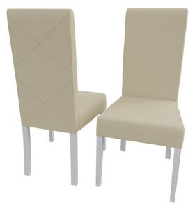 Jedálenská stolička MOVILE 4 - biela / béžová eko koža