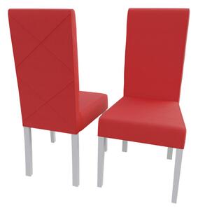 Jedálenská stolička MOVILE 4 - biela / červená eko koža