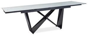 SIG Rozkladací jedálenský stôl CAVALLI II 160(240)X90 biely mramor/čierny mat