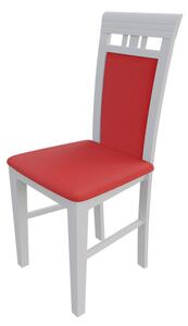 Jedálenská stolička MOVILE 12 - biela / červená eko koža