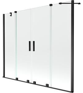Mexen Velar Duo vaňová zástena 2-krídlová posuvná 170 x 150 cm, transparentná, čierna - 896-170-000-02-70