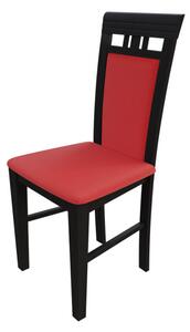 Jedálenská stolička MOVILE 12 - wenge / červená eko koža