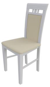 Jedálenská stolička MOVILE 12 - biela / béžová eko koža