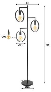 Stojaca lampa 74-83 3L Ring-Komfort-nábytok