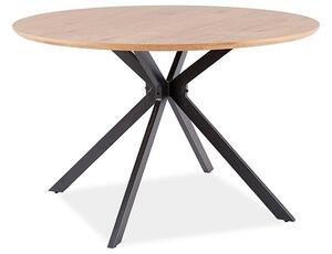 Guľatý jedálenský stôl ASTER 120x120x76 dyha dub/čierny