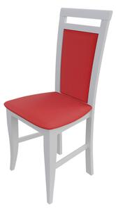 Stolička do jedálne MOVILE 16 - biela / červená eko koža
