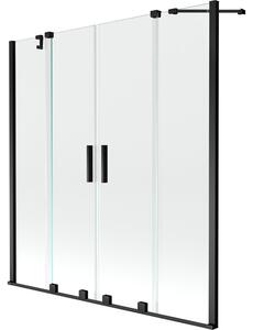 Mexen Velar Duo vaňová zástena s 2 posuvnými krídlami 140 x 150 cm, transparentná, čierna - 896-140-000-02-70