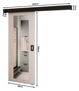 Posuvné dvere so zrkadlom BORISA 2 - 90 cm, biele