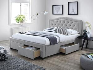 SIGNAL SIG Čalúnená posteľ ELECTRA so zásuvkami svetlo sivá 160x200