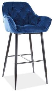 SIGNAL SIG Barová stolička CHERRY H-1 velvet modrá