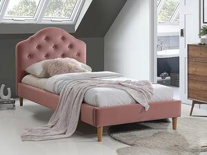 SIGNAL SIG Čalúnená posteľ CHLOE velvet ružová 90x200
