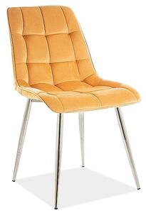 SIGNAL BRADOP Jedálenská stolička CHIC velvet žlutá/chrom