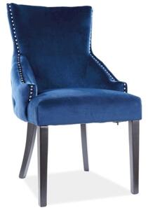 SIGNAL Jedálenská stolička / kreslo GEORGE velvet modré