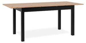 Jedálenský stôl BUD dub artisan/čierna, 140x80 cm