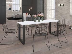 Obdĺžnikový jedálenský stôl IMPER 2 - biely / čierny mat