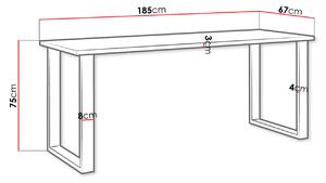 Obdĺžnikový jedálenský stôl IMPER 2 - dub lancelot / čierny mat