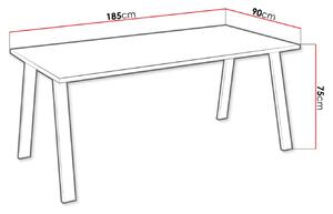 Industriálny jedálenský stôl KLEAN 4 - biely / čierny mat