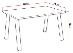 Industriálny jedálenský stôl KLEAN 3 - biely / čierny mat