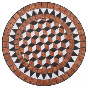 Mozaikový bistro set 3 ks keramika Dekorhome Tehlová