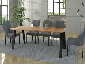 Industriálny jedálenský stôl KLEAN 4 - dub lancelot / čierny mat