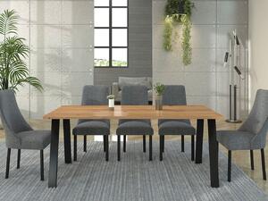 Industriálny jedálenský stôl KLEAN 4 - dub artisan / čierny mat