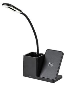Rabalux CERIE LED Stmievateľná stolná lampa s QI nabíjaním LED/4W/5V 3000/4000/6500K čierna
