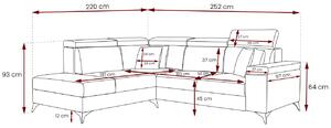 Rozkladacia sedacia súprava s úložným priestorom RAIWIN - ružová