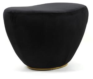 Dekorstudio Luxusná zamatová taburetka DELIA - čierno-zlatá