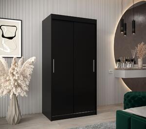 Skriňa s posuvnými dverami v šírke 100 cm TIMEA - čierna