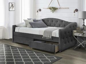 Halmar Čalúnená posteľ so zásuvkami ALOHA velvet sivá 90x200