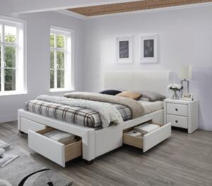 Halmar Čalúnená posteľ so zásuvkami MODENA 2 biela 160x200