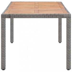 Záhradný stôl sivý polyratan / akácie Dekorhome 150x90x75 cm