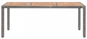 Záhradný stôl sivý polyratan / akácie Dekorhome 190x90x75 cm