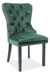 Čalúnená stolička CHANTAL - zelená / čierna
