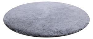 Okrúhly prateľný koberec LAPIN shaggy, čierny / slonová kosť