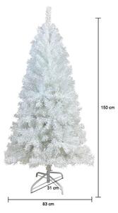 Umelý vianočný stromček biely, v rôznych veľkostiach, 150 cm