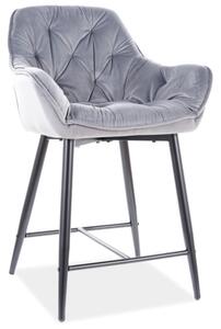 Malá barová stolička LUSINE - šedá / čierna